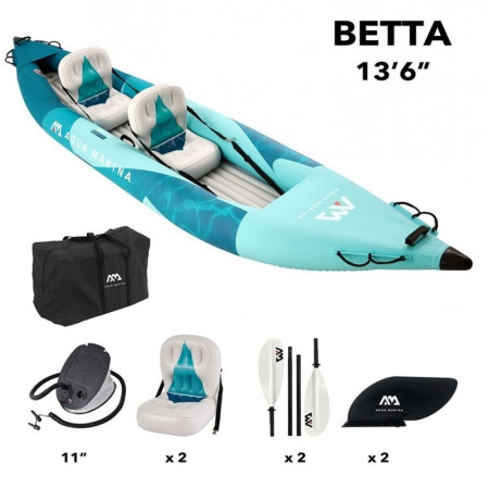 Aqua Marina Betta 15674 Φουσκωτό Kayak 2 Ατόμων 13'6'' 412X80εκ. Μπλε