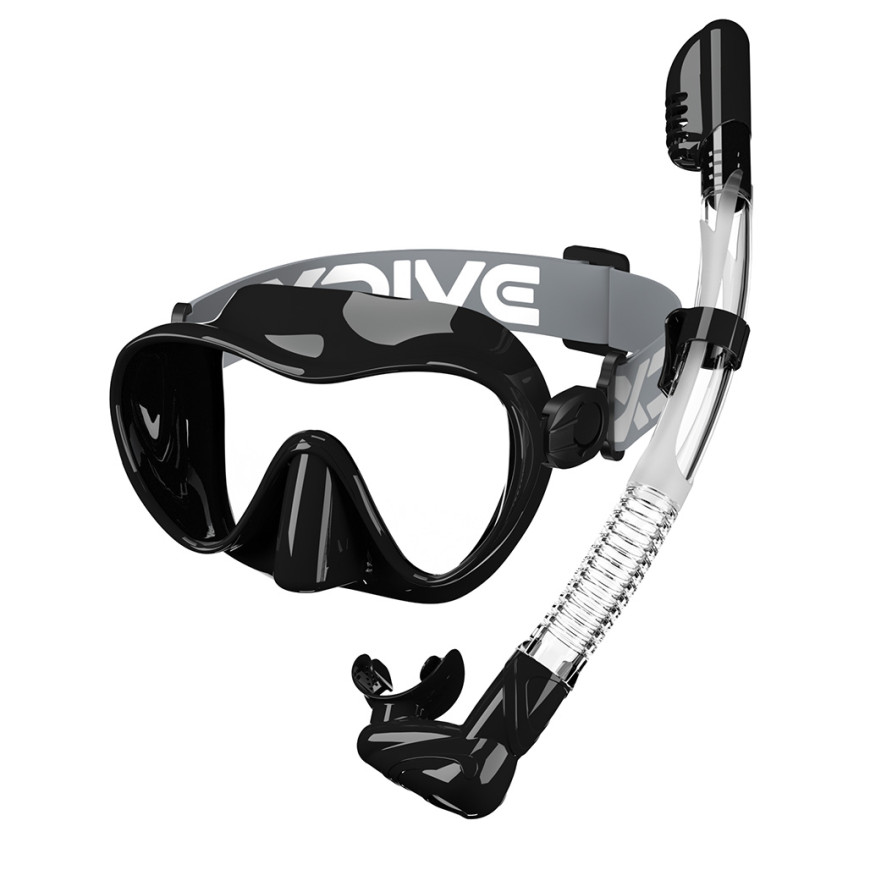 XDive Σετ Μάσκα Σιλικόνης με Αναπνευστήρα Βαλβίδος Rainbow Set Μαύρη
