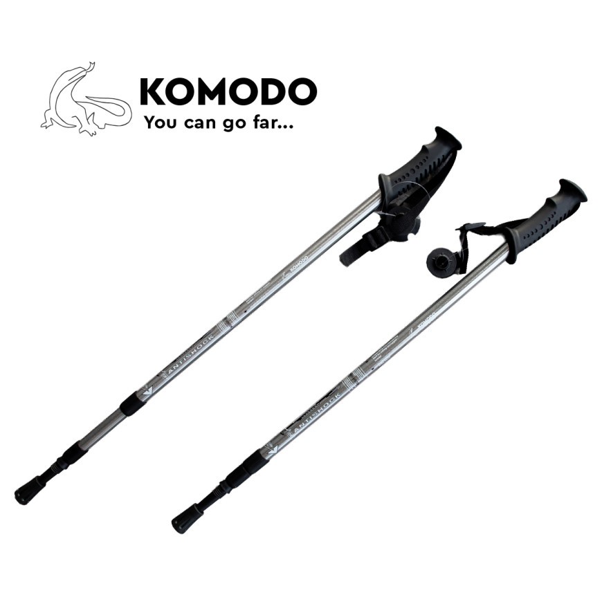 Μπατόν πεζοπορίας Komodo A-Shock (ζεύγος) - Ανθρακί Μπατόν πεζοπορίας Komodo A-Shock (ζεύγος) - Ανθρακί