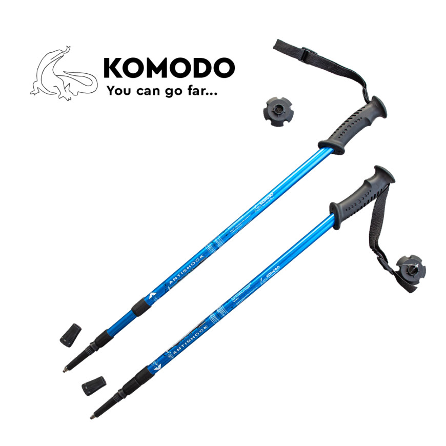Μπατόν πεζοπορίας Komodo A-Shock (ζεύγος) - Μπλε Μπατόν πεζοπορίας Komodo A-Shock (ζεύγος) - Μπλε