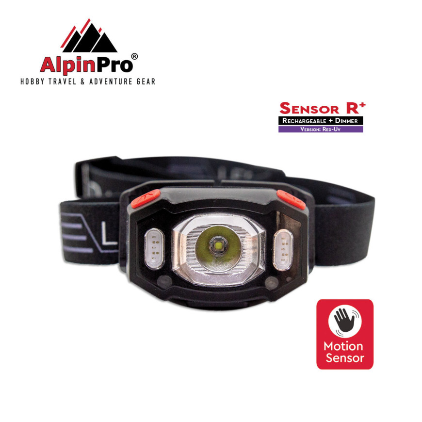 Φακός Κεφαλής ALPINPRO Αδιάβροχος C-10RD-UV Sensor+