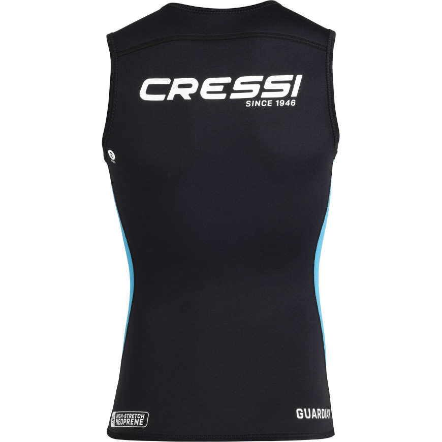 CRESSI GUARDIAN γυναικείο γιλέκο με φερμουάρ για κολύμβηση και θαλάσσια σπορ, neoprene 2mm Μαύρο/Γαλάζιο
