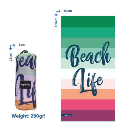 Πετσέτα ALPINTEC Microfiber DryFast Paint 80×160 Beach Life