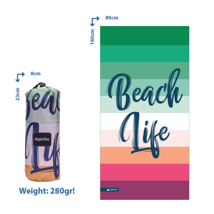 Πετσέτα ALPINTEC Microfiber DryFast Paint 80×160 Beach Life