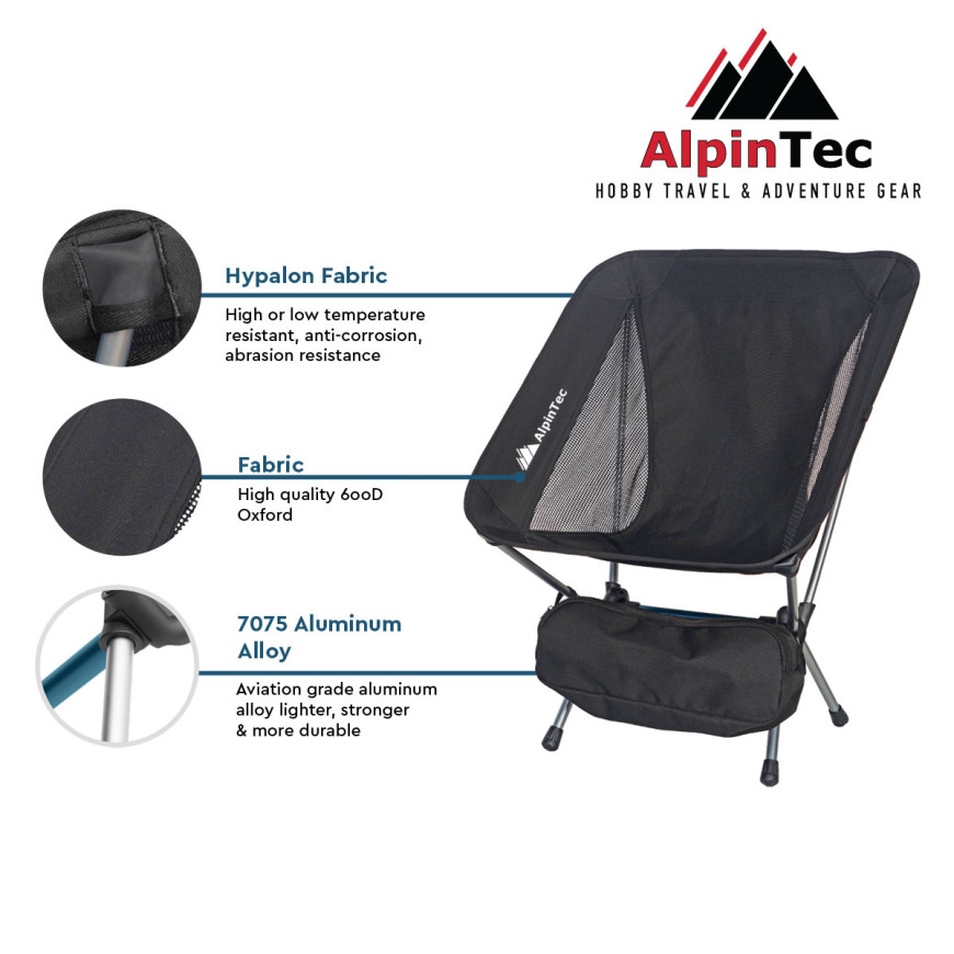 ALPINTEC Strong Καρέκλα Παραλίας Αλουμινίου Μπλε 54x31x71εκ.