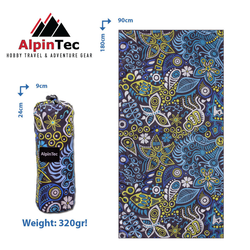Πετσέτα ALPINTEC Microfiber DryFast Paint 90×180 Tribal 1
