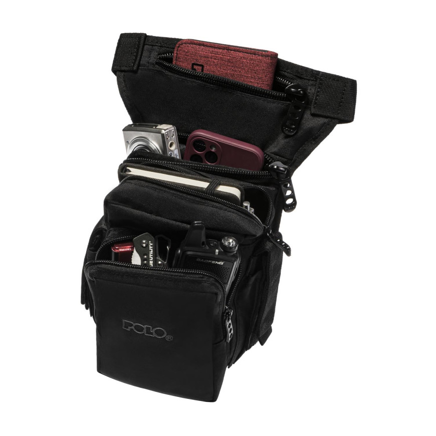 Polo Waist Bag Side Gun Στρατιωτικό Τσαντάκι Μηρού από Cordura Μαύρο 3lt