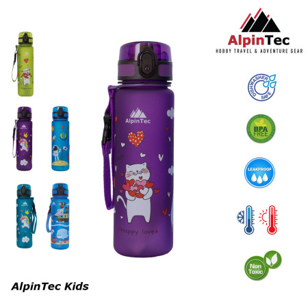 Παγούρι ALPINTEC Kids 500ml cats - μώβ