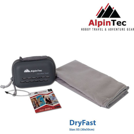 Πετσέτα Μικροϊνών ALPINTEC Microfiber DryFast 30×50 - Γκρι