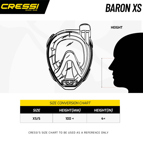 Μάσκα Full Face Cressi BARON XS Διάφανη/Aquamarine
